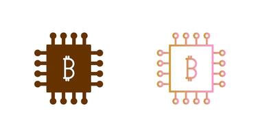 Bitcoin Chip Symbol Design vektor