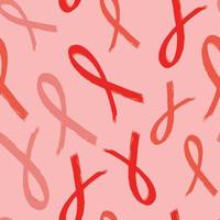 Texturierte Grunge handgezeichnete rotes Band nahtlose Muster Hintergrund für HIV-Bewusstseinskampagne, Welt-Aids-Tag vektor