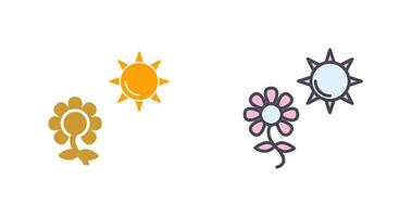 blomma i solljus ikon design vektor