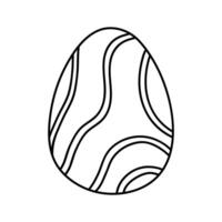 söt dekorerad påsk ägg isolerat på vit bakgrund. ritad för hand illustration i klotter stil. perfekt för Semester mönster, kort, logotyp, dekorationer. vektor