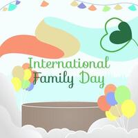 International Familie Tag Platz Banner. modern geometrisch abstrakt Hintergrund im bunt Stil zum Familie Tag. glücklich Familie Tag Gruß Karte Startseite mit Text. kann das Liebe von das Familie Sein großartig vektor