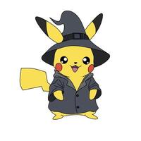 pokemon karaktär pikachu tecknad serie halloween dag vektor