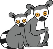 söt tecknad serie lemur illustration vektor