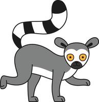 söt tecknad serie lemur illustration vektor