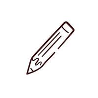 Bleistift Symbol im Linie Kunst Stil. Design zum Schreibwaren speichern. Illustration isoliert auf ein Weiß Hintergrund. vektor