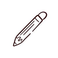 penna ikon i klotter stil. design för skola. illustration isolerat på en vit bakgrund. vektor