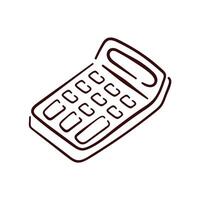 Taschenrechner Symbol im Gekritzel Stil. ein Buchhaltung oder Schule Studie Werkzeug. Illustration isoliert auf ein Weiß Hintergrund. vektor