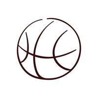 Basketball Symbol im Linie Kunst Stil. Gekritzel Sport Ball Design. Illustration auf ein Weiß Hintergrund. vektor