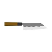 bunka bocho japansk kök kniv platt design illustration. japansk matlagning kniv ikon isolerat på vit bakgrund. vektor