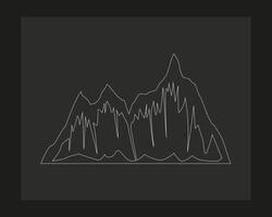 ein Zeichnung von ein Berg mit ein Berg im das Hintergrund. vektor