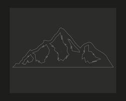 ein Zeichnung von ein Berg mit ein Berg im das Hintergrund. vektor