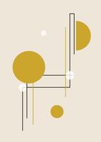 neutral Farben Poster mit geometrisch Formen. Memphis Illustration. abstrakt Mitte Jahrhundert Kunst vektor