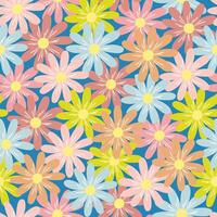 Kamille Gänseblümchen Blume bunt Muster. nahtlos Gekritzel Elemente. Blühen Hintergrund vektor