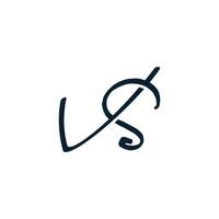 vs. Initiale Handschrift Logo vektor