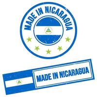 gemacht im Nicaragua Briefmarke Zeichen Grunge Stil vektor