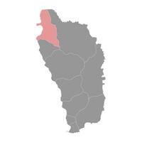 helgon john socken Karta, administrativ division av dominica. illustration. vektor