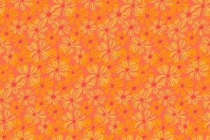 orange monoton ditsy blommor sömlös mönster. abstrakt konstnärlig former blommig borsta utskrift. sommar blommar äng bakgrund. hand dragen illustration. vektor