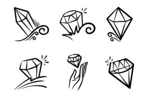 Hand gezeichnet Gekritzel Diamant, Edelsteine Symbol, Illustration. vektor