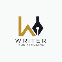 Grafik Design, Brief w Logo, Schriftsteller Logo Design vektor