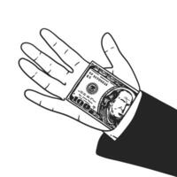 hand innehav pengar räkningen illustration vektor