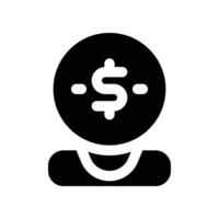 Geld Ort Symbol. Glyphe Symbol zum Ihre Webseite, Handy, Mobiltelefon, Präsentation, und Logo Design. vektor