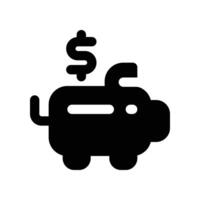 Schweinchen Bank Symbol. Glyphe Symbol zum Ihre Webseite, Handy, Mobiltelefon, Präsentation, und Logo Design. vektor