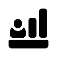 Mitarbeiter Wachstum Symbol. Glyphe Symbol zum Ihre Webseite, Handy, Mobiltelefon, Präsentation, und Logo Design. vektor