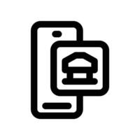 Handy, Mobiltelefon Bankwesen Symbol. Linie Symbol zum Ihre Webseite, Handy, Mobiltelefon, Präsentation, und Logo Design. vektor