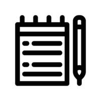 Notizbuch Symbol. Linie Symbol zum Ihre Webseite, Handy, Mobiltelefon, Präsentation, und Logo Design. vektor