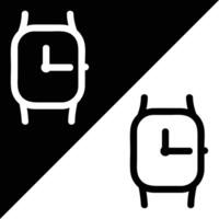 Smartwatch Symbol, Gliederung Stil, isoliert auf schwarz und Weiß Hintergrund. vektor