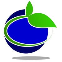 Grün Blatt Logo. Blau Kreis Konzept Logo. vektor