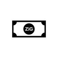 ny zimbabwe valuta symbol, de zimbabwe guld ikon, zig tecken. illustration vektor