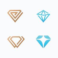 Diamant-Logo-Icon-Design-Vorlage vektor