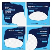 digital affärsmarknadsföring sociala medier post mall vektor