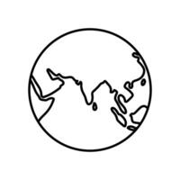 Planet Erde, Globus, Welt Karte Symbol im Linie Stil Design isoliert auf Weiß Hintergrund. editierbar Schlaganfall. vektor