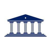 Bank, museum eller bibliotek icon.classical arkitektur byggnad med kolumner.platta illustration lätt till redigera och customize.column pelare parthenon landmärke.. vektor