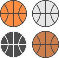 basketboll boll ikon uppsättning i olika färger. vektor