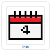kalender pixelering ikon. kalender, datum, årsdag Färg pixelering symbol vektor