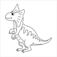 komisch Dino Färbung Buchseite. Illustration von Dinosaurier Tiere vektor