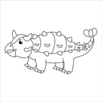 süß Ankylosaurus Dino Gliederung Illustration vektor
