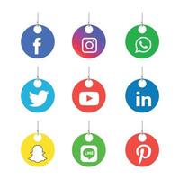 Social Media flache Icons Technologie, Netzwerk. Hintergrund-Gruppe Smiley-Gesicht-Verkauf. teilen, mögen, vektorillustration twitter, youtube, whatsapp, snapchat, facebook, instagram, tick tack, tok vektor