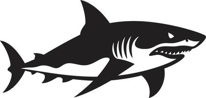 tyst jägare svart ic haj i marin majestät elegant för svart haj vektor