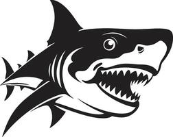 våldsam fenor elegant för svart haj under vattnet dominans svart haj vektor