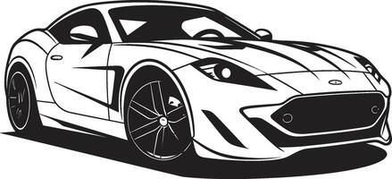 dynamisch Detail schwarz zum Sportwagen lineart Flitzer Unterschrift elegant Sportwagen lineart im schwarz vektor