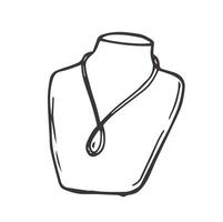 mannekäng halsband ikon silhuett illustration. jewerly grafisk piktogram symbol klämma konst. klotter skiss svart tecken. vektor