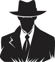 kriminell couture kostym och hatt gangster prakt emblem av maffia elegans vektor