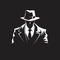 nobel Kapodaster Insignien von Mafia Boss Kleidung Verbrechen Boss Kleidung passen und Hut Emblem vektor
