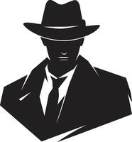 Scharf gekleidet Schatten passen und Hut maßgeschneidert Tyrannei Mafia im vektor