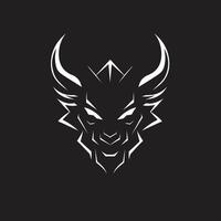 chic på i huvud logotyp elegant svart illustration japansk demon ikon på i mask i samtida svart vektor