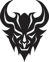 oni Gesicht glatt schwarz Emblem zum modern aussehen unheimlich oni Maske schattig schwarz Logo Design vektor